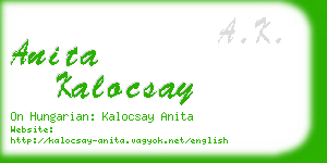 anita kalocsay business card